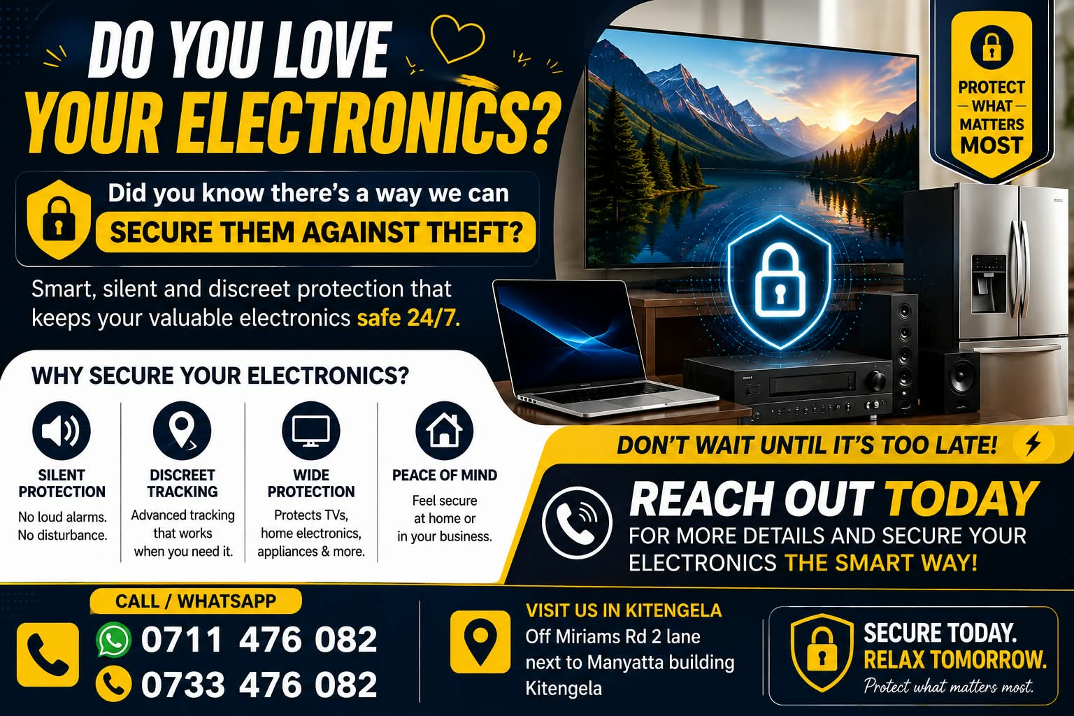 AMPSTECH graphic about protecting home electronics from theft